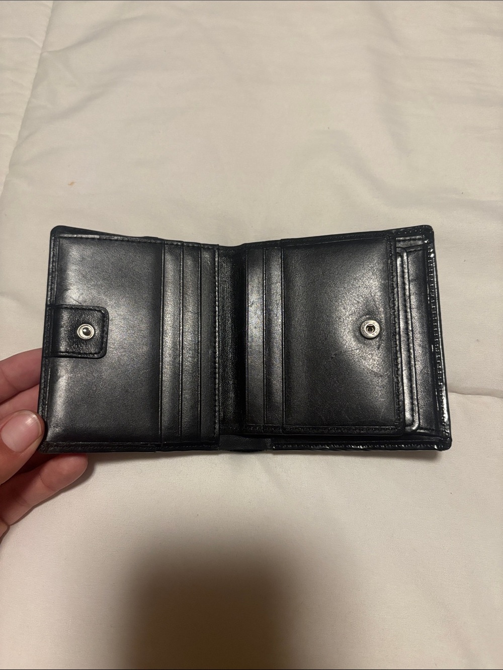 Givenchy Black Leather Bifold Card & Coin Holder